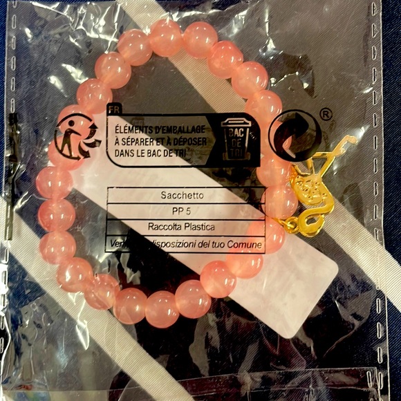 Pink Beaded Flamingo Bracelet - Picture 1 of 3